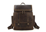brown leather work backpack purse