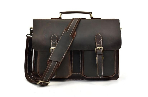 brown leather mens messenger