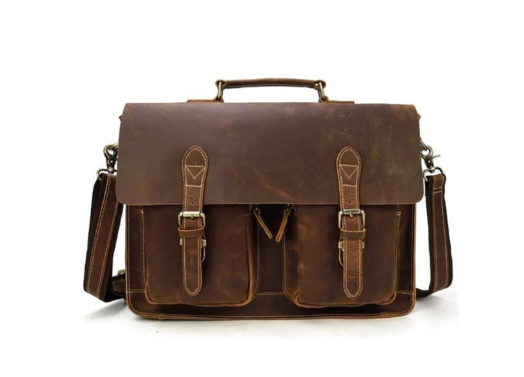 unisex leather satchel bag for laptop