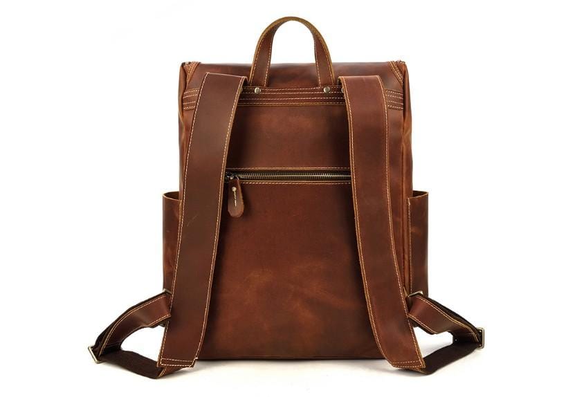 brown faux leather backpack men Brown Leather Briefcase Backpack Purse for Men – LeatherNeo