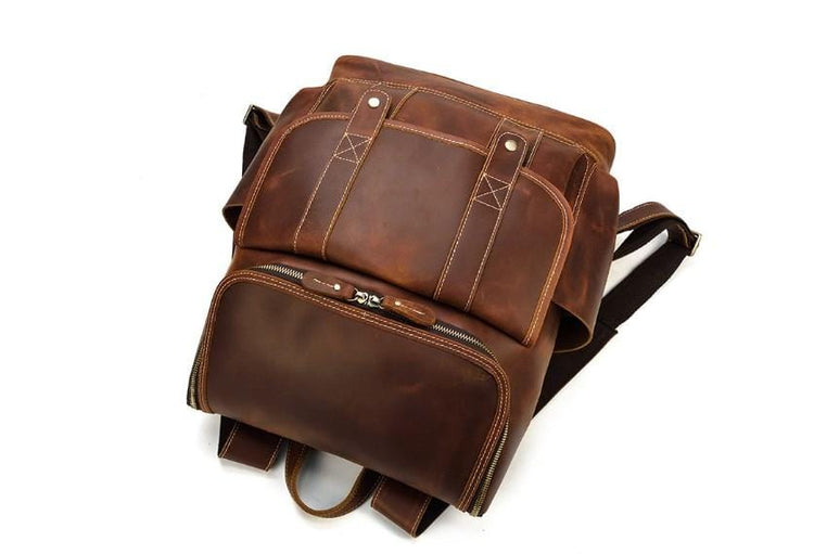 full grain leather backpack briefcase pattern