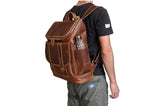 brown leather briefcase backpack