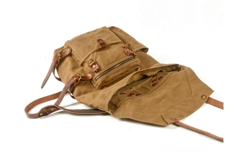 canvas leather backpack tote bag Canvas Laptop Backpack Rucksack Bags – LeatherNeo