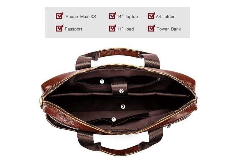 mens leather business handmade briefcase