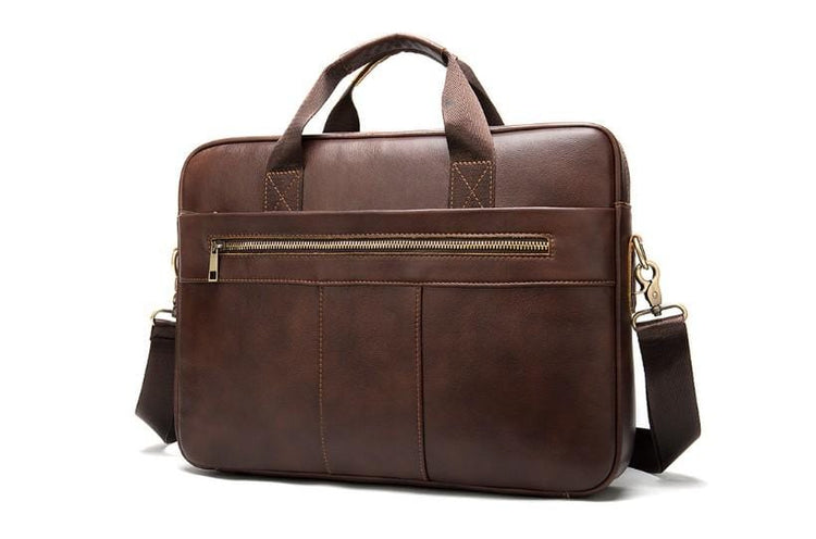 full grain leather messenger bag