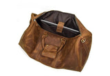 rustic brown leather weekend travel bag