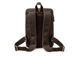 rustic leather computer laptop backpack