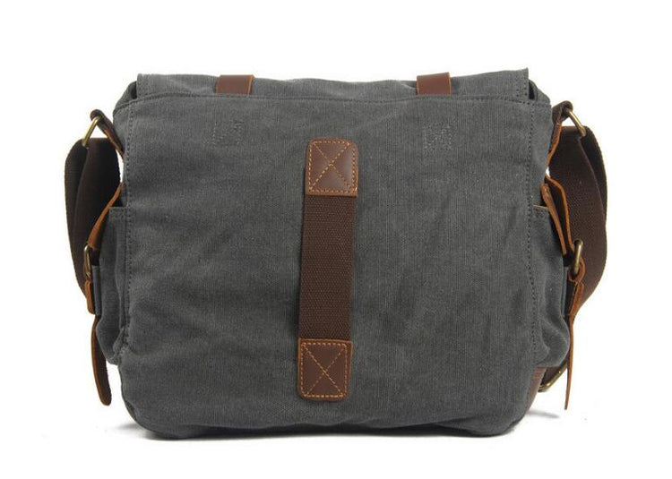 canvas and leather messenger bag