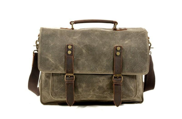 canvas leather messenger bag