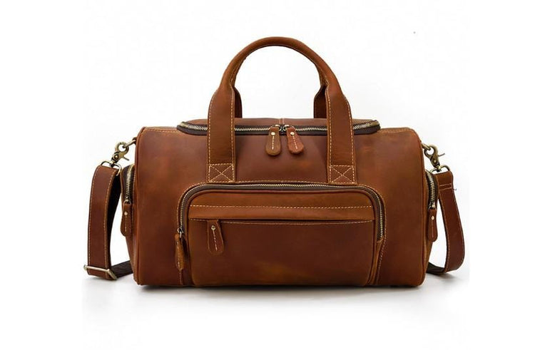 brown leather travel bag mens