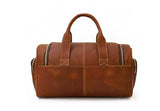 brown leather travel bag