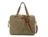 army green canvas briefcase bag mens