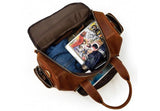 travel bag mens brown leather duffel