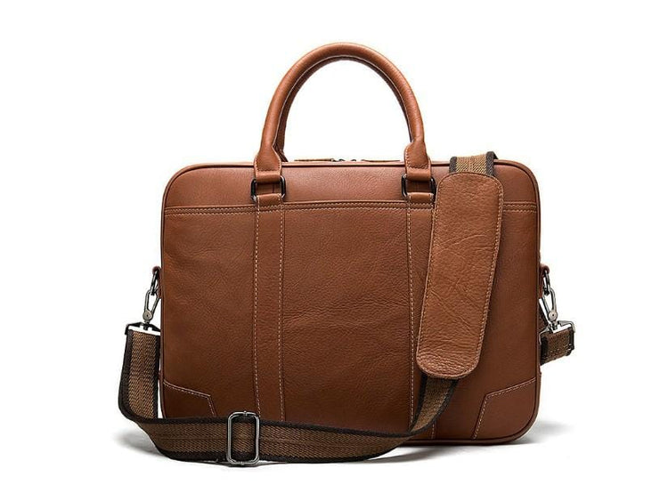 brown leather messenger bag for women