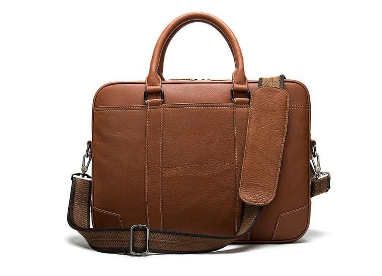 handmade brown leather messenger bag