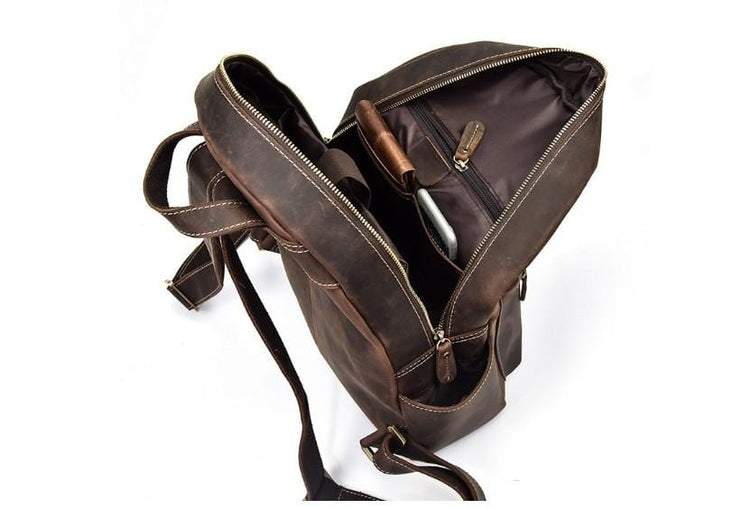 men's small leather backpack