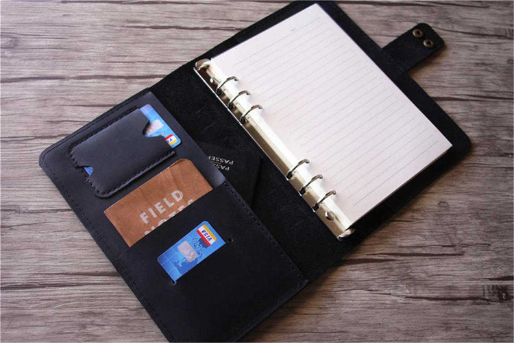 black leather binders refillable