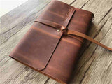 monogrammed leather notebook with lined paper