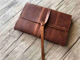monogrammed leather bound notebook