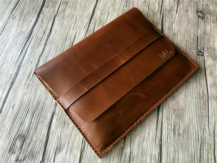 handcrafted leather laptop sleeve