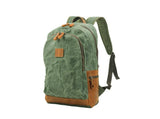 green canvas backpack bag