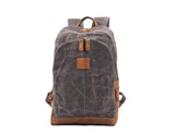 grey canvas waxed backpack purse