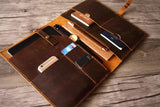 brown leather portfolio