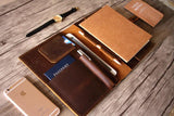 rustic brown designer leather portfolio