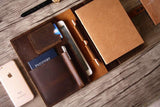 custom leather notebook folio 