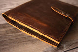 distressed leather notebook padfolio case