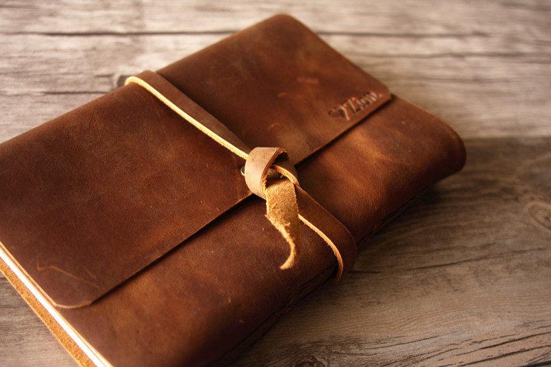 Notebook Leather Rustic Handmade Vintage Leather Drawing Notebook – Personalized Gift – LeatherNeo