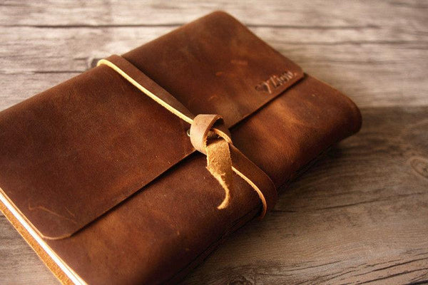 rustic leather drawing notebook