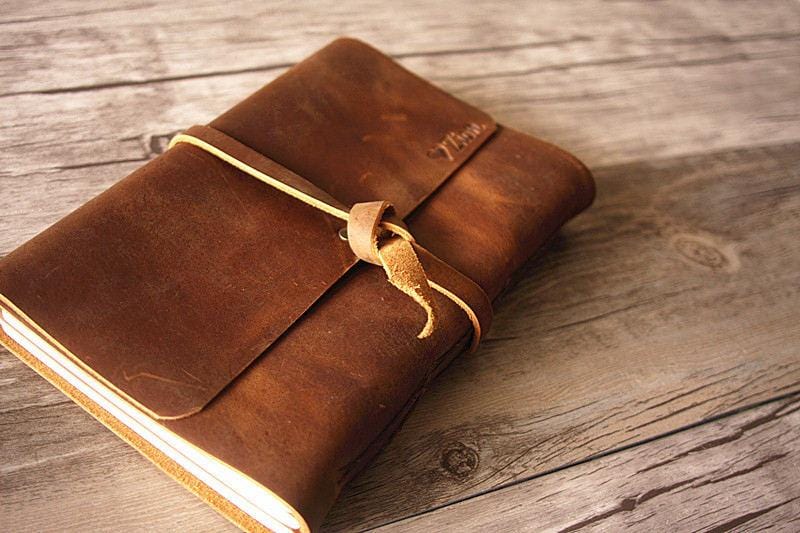 Rustic Notebook Handmade Vintage Leather Drawing Notebook – Personalized Gift – LeatherNeo