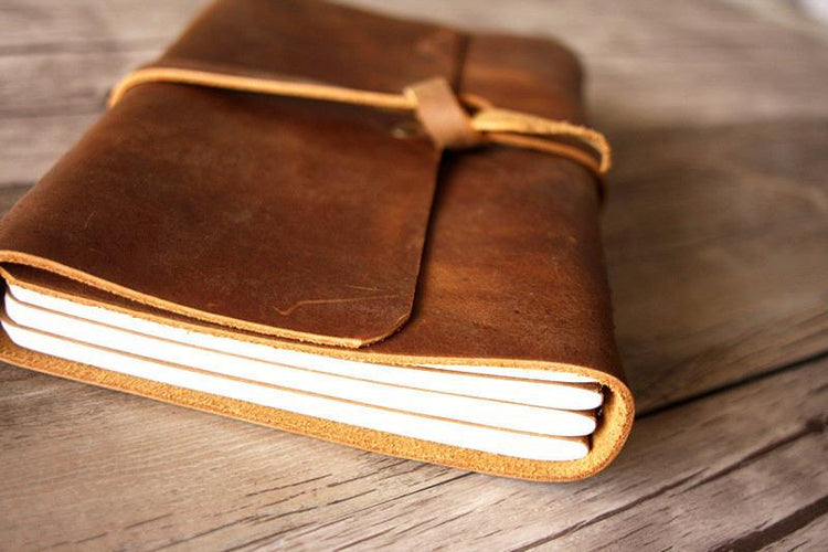 embossed leather drawing notebook