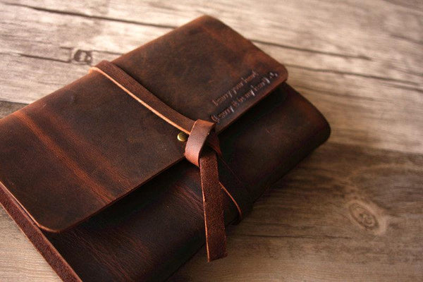 blank leather notebook