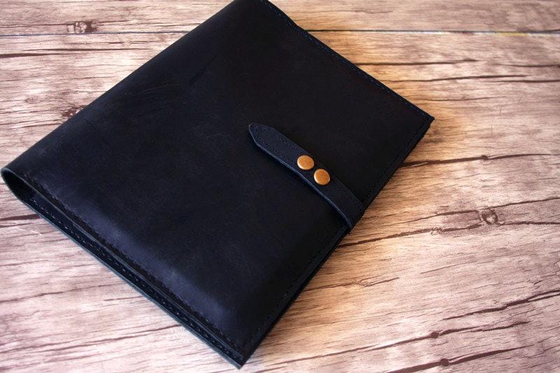 Black Leather Legal Pad Portfolio – LeatherNeo