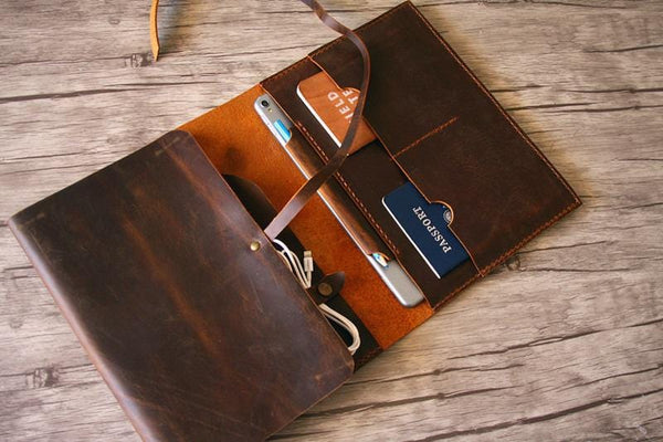 personalized macbook laptop sleeve leather