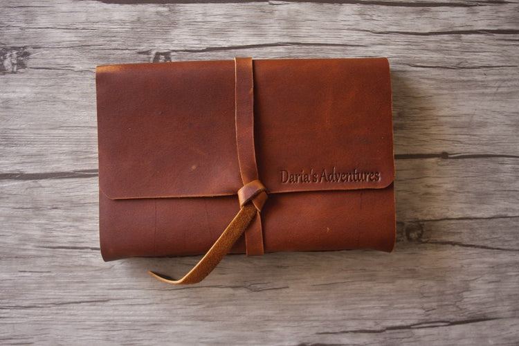 custom leather guest book for sign in