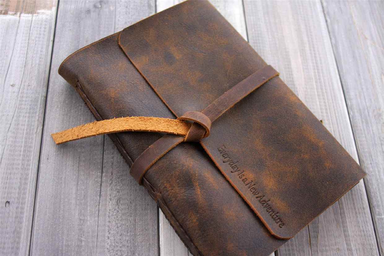 Luxury Leather Bound Soft Cover Sketch Book - Dark Brown Plain
