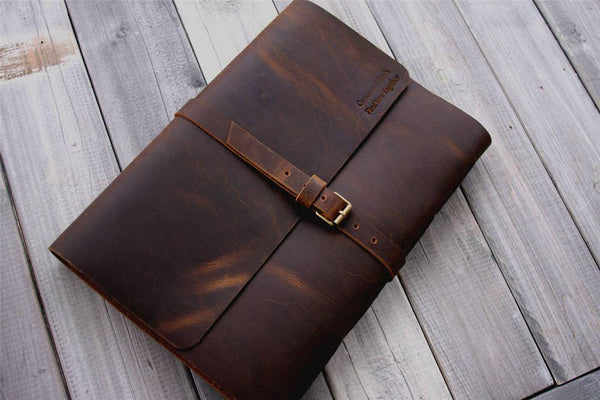 personalized leather sketchbook