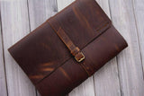 personalized brown leather sketchbook