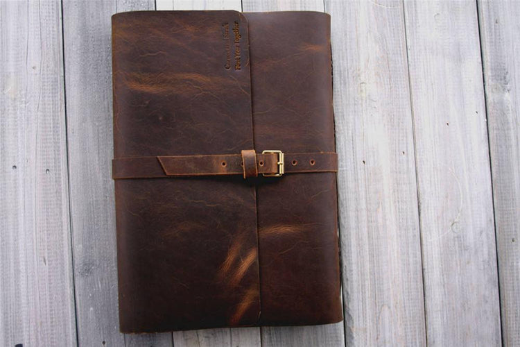custom personalized leather sketchbook