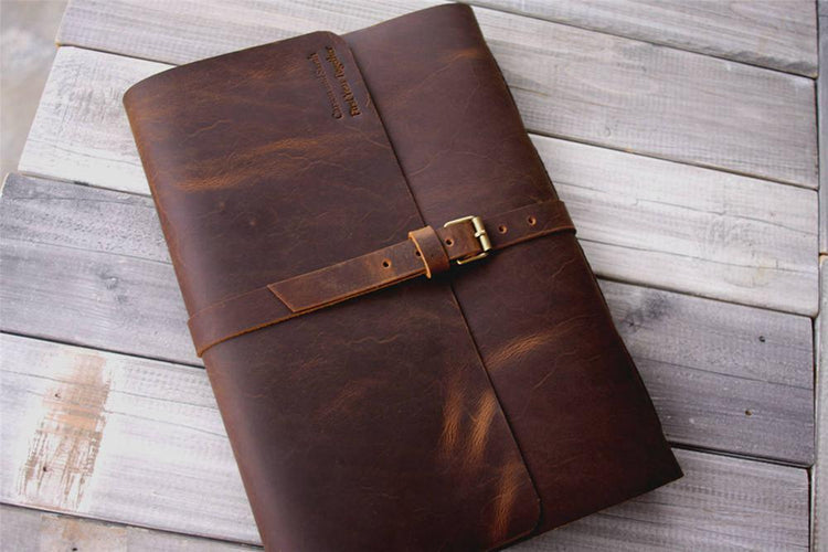 personalized leather bound sketchbook