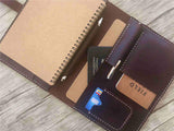 engraved leather notebook cover