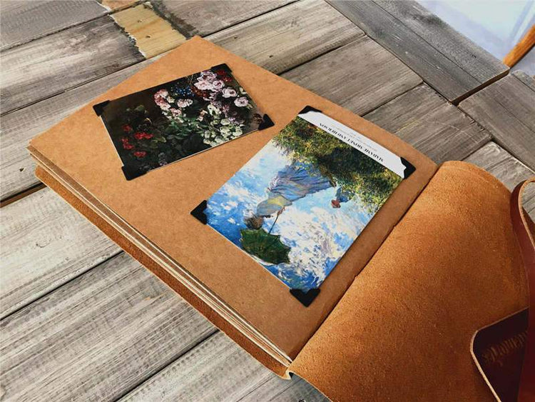 stock photo on leather photo albums