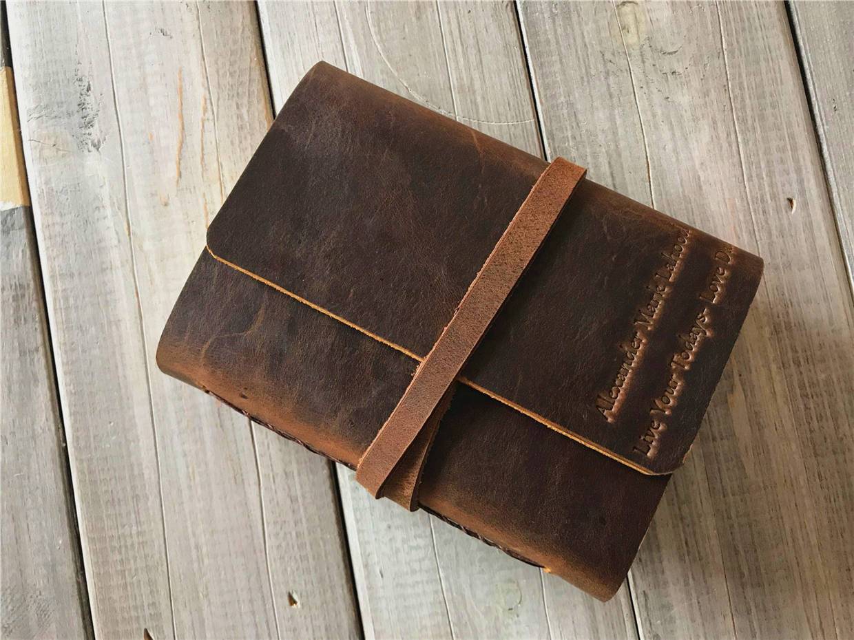 Carnet de notes en cuir vintage marron – LeatherNeo