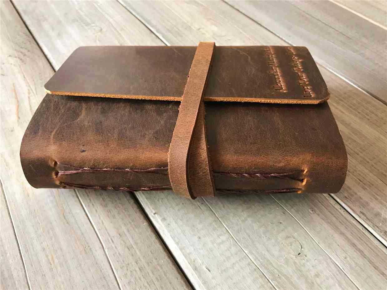 Custom Unlined Leather Sketchbook or Notebook, Black