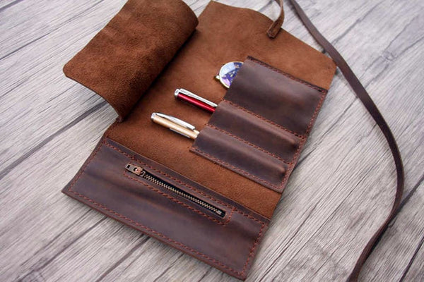 leather pencil holder