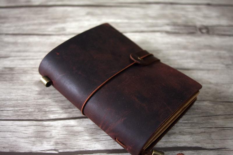 Personalized Rustic Leather Pocket Traveler's Notebook – LeatherNeo
