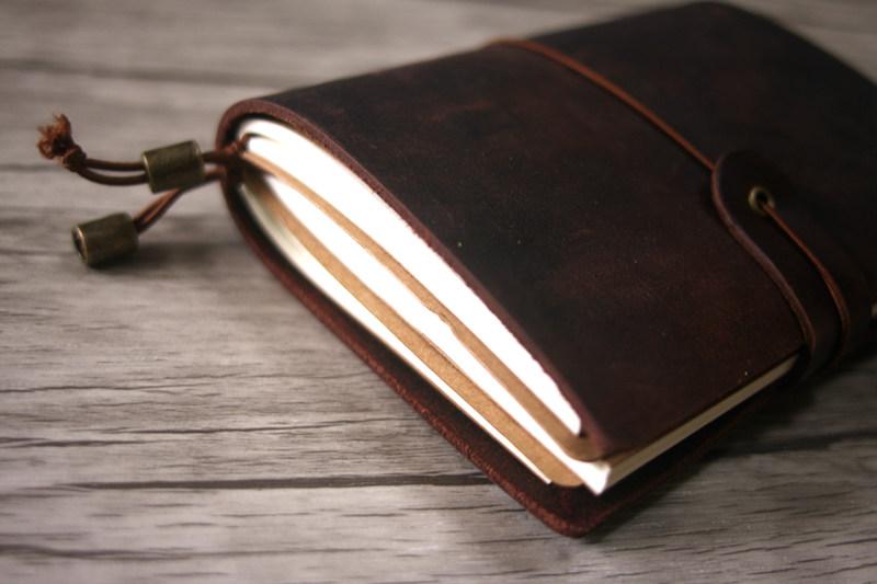 Personalized Rustic Leather Pocket Traveler's Notebook – LeatherNeo